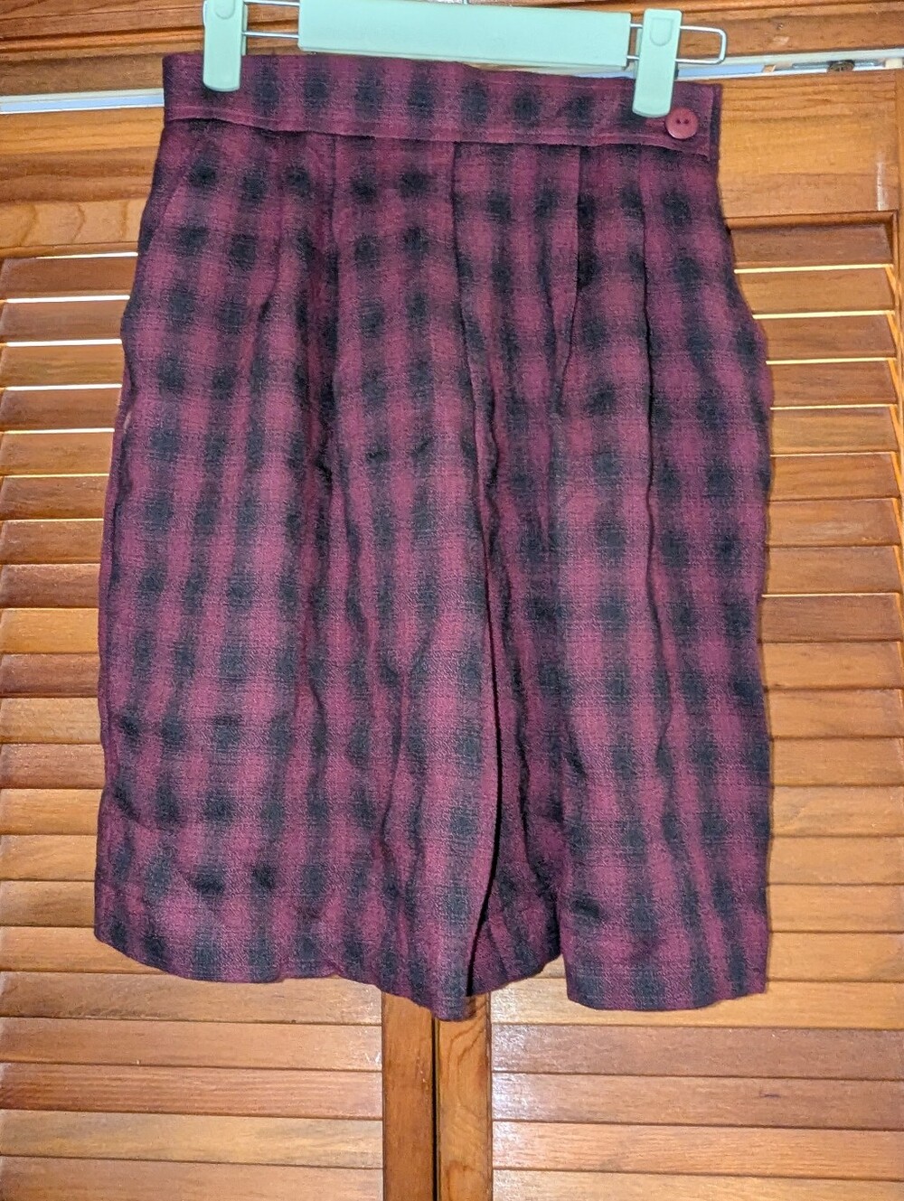 Red And Black Academia Grunge  Plaid Vintage High Waisted Shorts